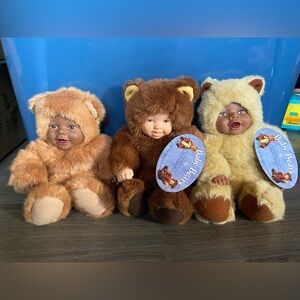 Anne Geddes Baby Bears Doll Set - Brown, Tan, Cream